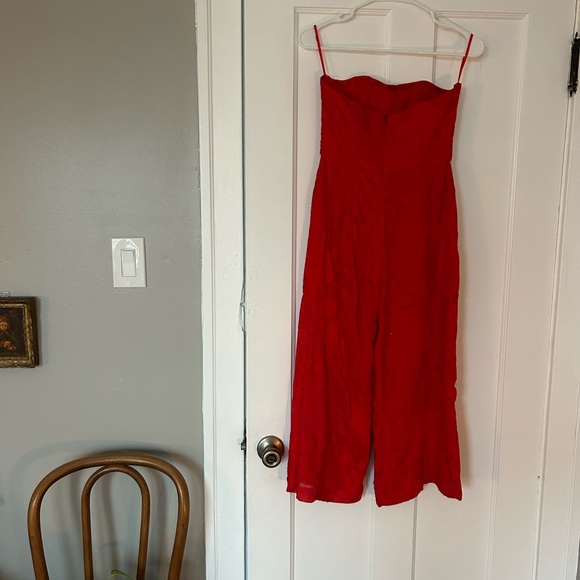 Bright red aijek strapless jumpsuit - Picture 3 of 3